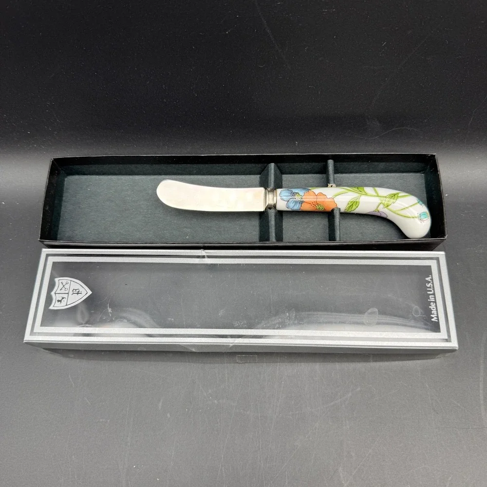 Villeroy & Boch Butter Cheese Knife Poppies Hostess Serving Floral Cottage New
